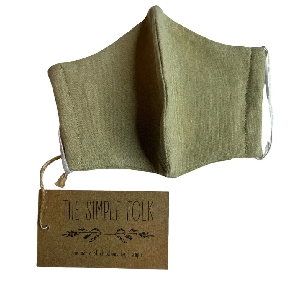 The Simple Folk Organic Cotton Childrens Face Mask Ecru‎ New